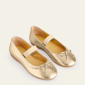Boden Gold Leather Ballet Flat (Size 25, would fit size 9-9.5) (NWT)